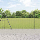 Vidaxl hek met paal grijs 1,2 x 10 m staal en pvc