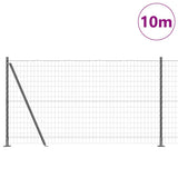 Vidaxl hek met paal grijs 1,2 x 10 m staal en pvc