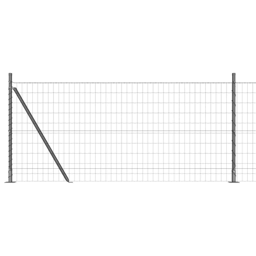 Vidaxl hek met paal grijs 0,8 x 10 m staal en pvc
