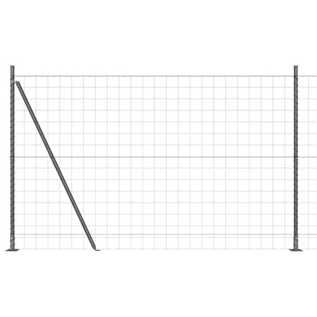 Vidaxl hek met paal grijs 1,5 x 10 m staal