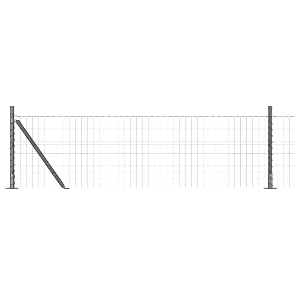 Vidaxl hek met paal grijs 0,6 x 25 m staal en pvc
