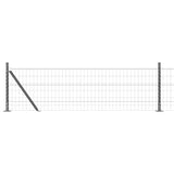 Vidaxl hek met paal grijs 0,6 x 25 m staal en pvc