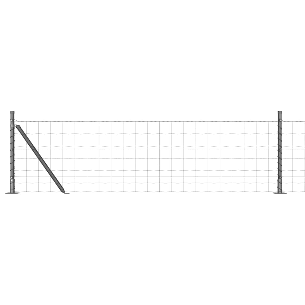 Vidaxl hek met paal grijs 0,4 x 25 m staal en pvc