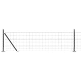Vidaxl hek met paal grijs 0,4 x 25 m staal en pvc