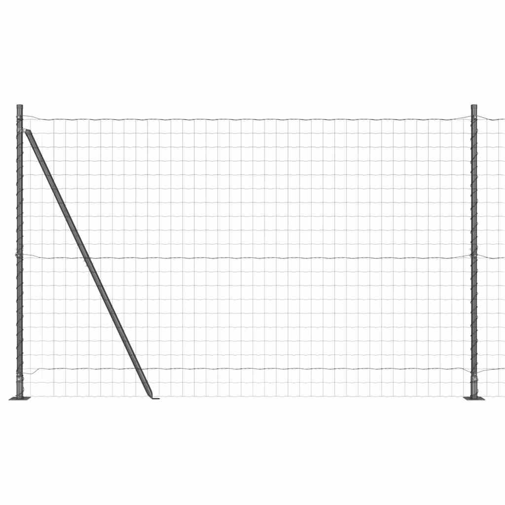 Vidaxl hek met paal grijs 1,5 x 10 m staal