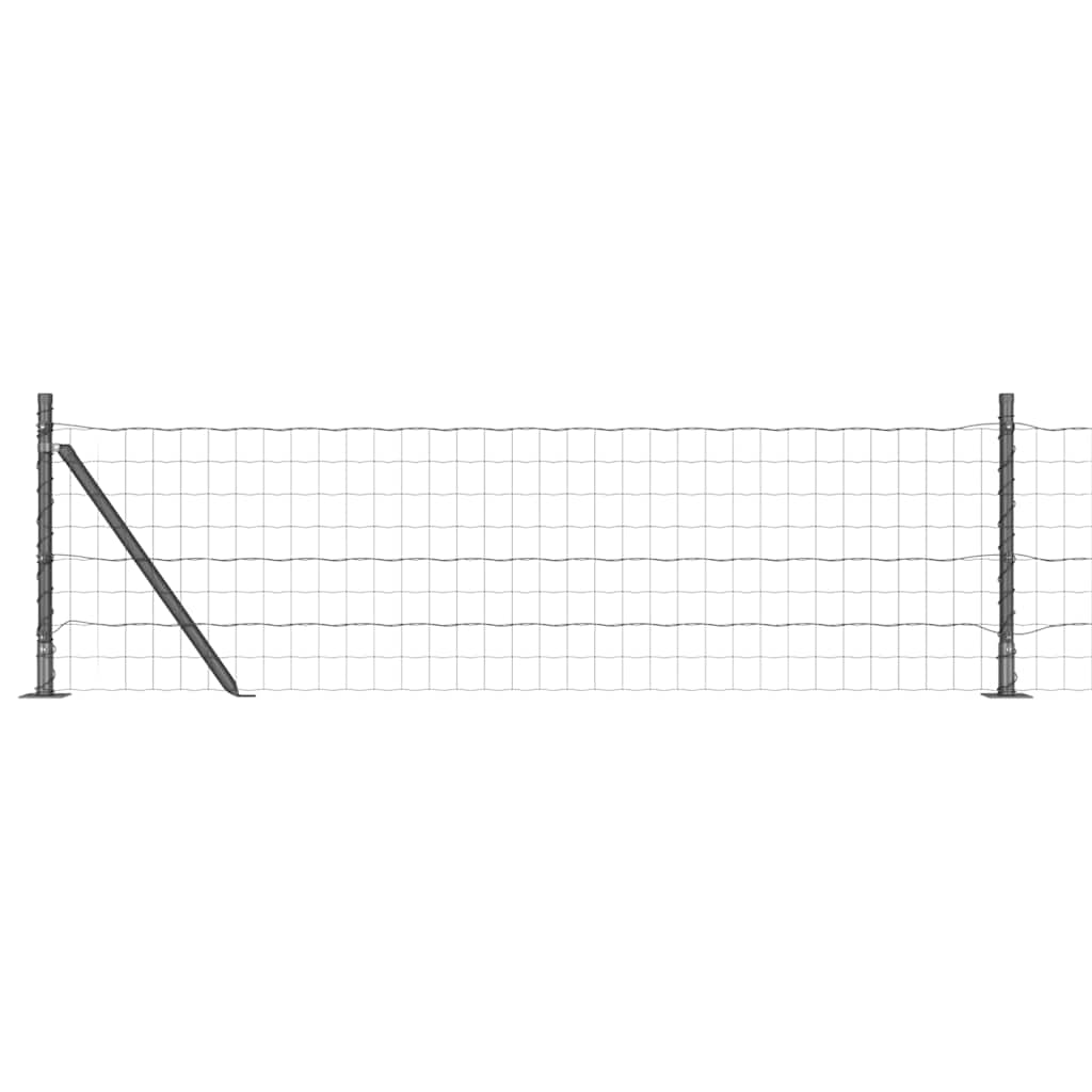 Vidaxl hek met paal grijs 0,4 x 25 m staal en pvc