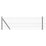 Vidaxl hek met paal grijs 0,4 x 25 m staal en pvc