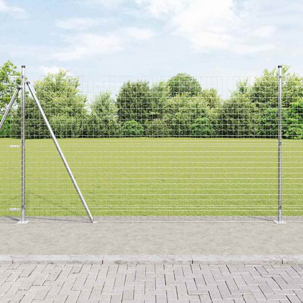 Vidaxl hek met paal zilver 1,4 x 10 m staal