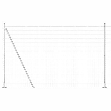 Vidaxl hek met paal zilver 1,5 x 10 m staal