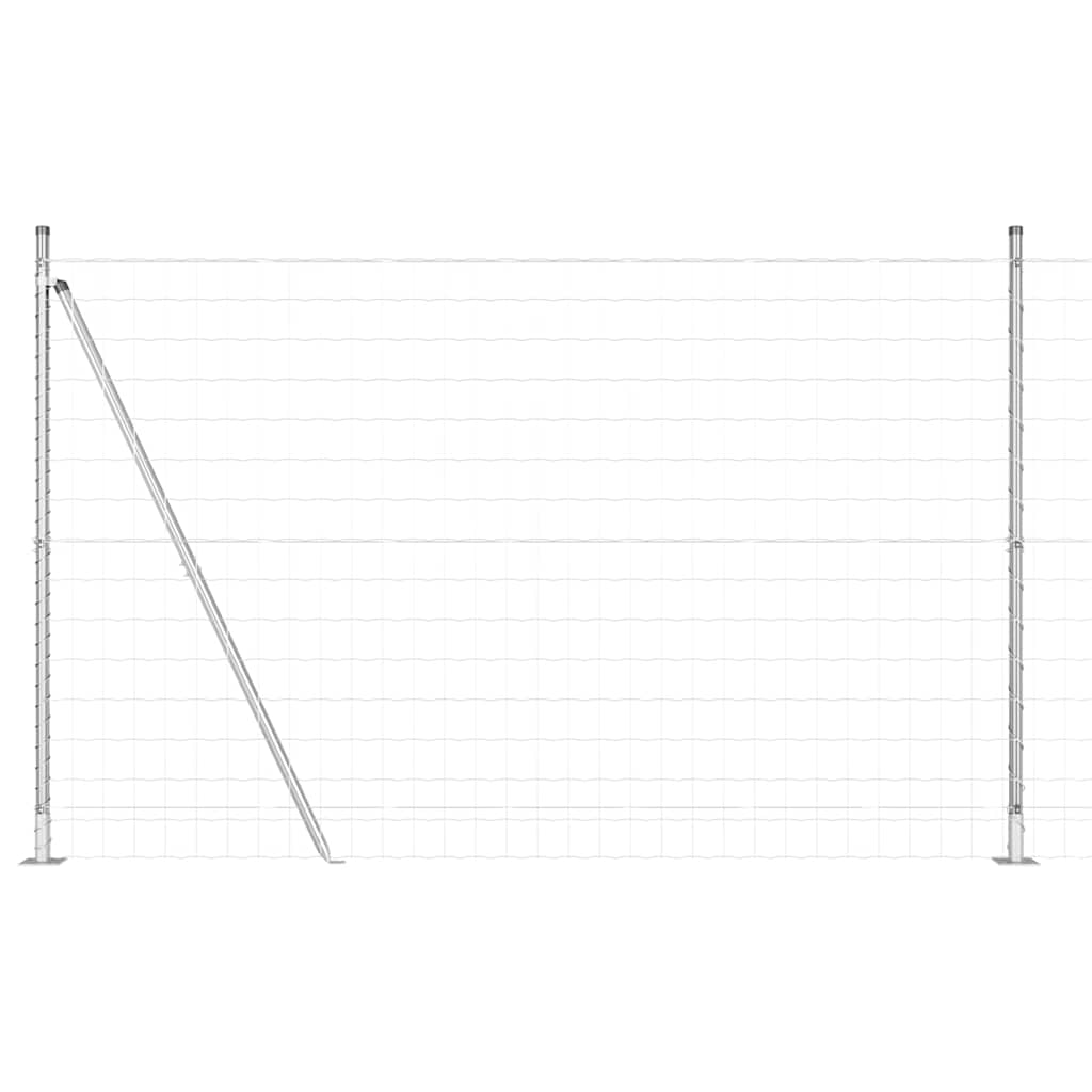 Vidaxl hek met paal zilver 1,5 x 10 m staal
