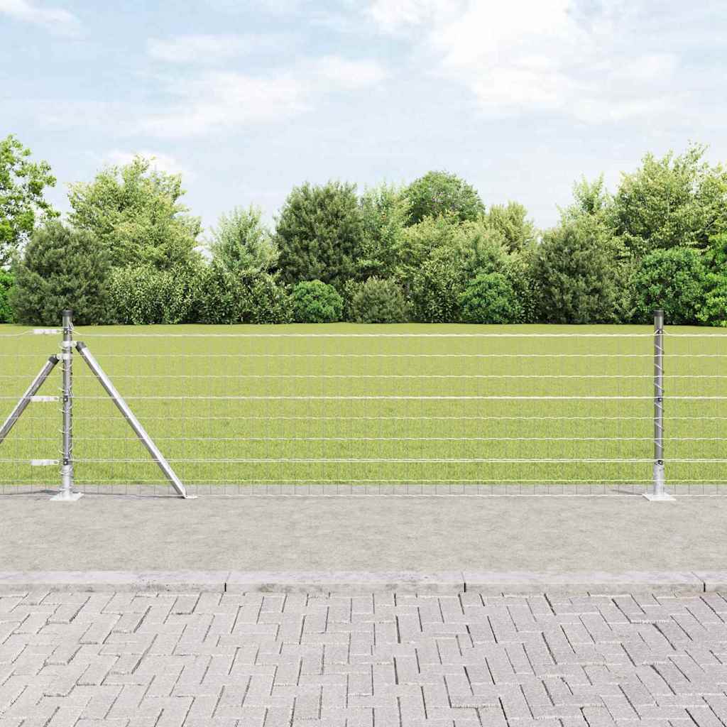 Vidaxl hek met paal zilver 0,4 x 25 m staal