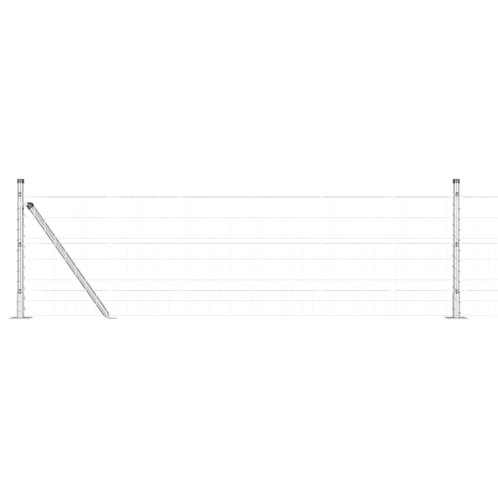 Vidaxl hek met paal zilver 0,4 x 25 m staal