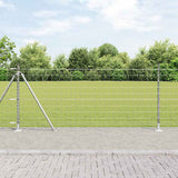 Vidaxl hek met paal zilver 0,8 x 25 m staal