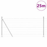 Vidaxl hek met paal zilver 0,8 x 25 m staal