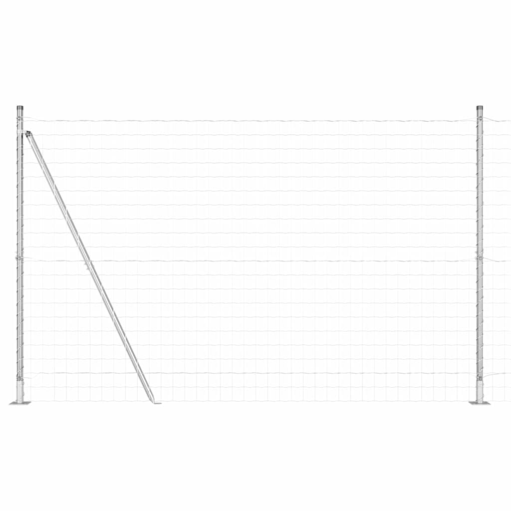 Vidaxl hek met paal zilver 1,6 x 10 m staal