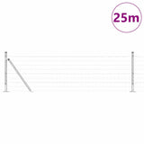 Vidaxl hek met paal zilver 0,6 x 25 m staal