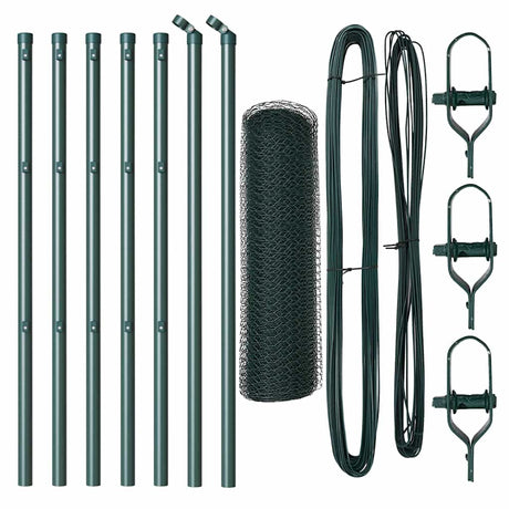 Vidaxl afrasteringspaal groen 10 x 0,4 m (13 mm gaas) staal en pvc