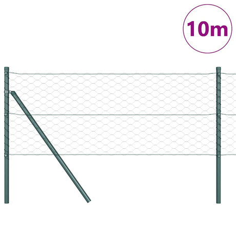 Vidaxl afrasteringspaal groen 10 x 0,6 m (50 mm gaas) staal en pvc