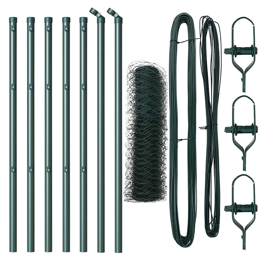 Vidaxl afrasteringspaal groen 10 x 0,8 m (36 mm gaas) staal en pvc