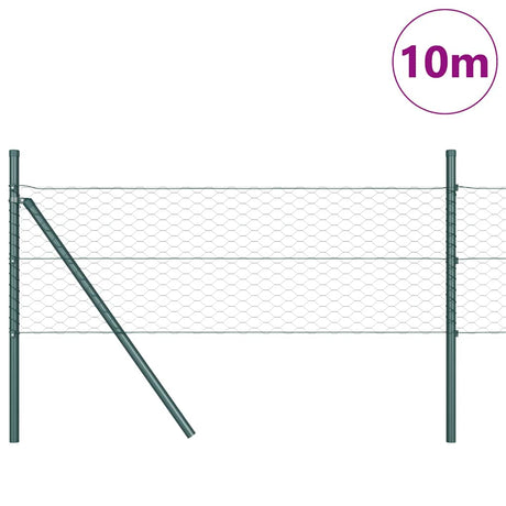 Vidaxl afrasteringspaal groen 10 x 0,8 m (36 mm gaas) staal en pvc