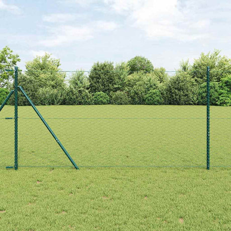 Vidaxl afrasteringspaal groen 10 x 1,2 m (36 mm gaas) staal en pvc
