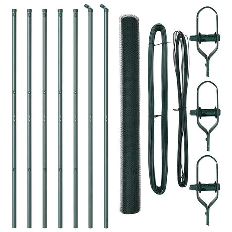 Vidaxl afrasteringspaal groen 10 x 1,5 m (13 mm gaas) staal en pvc