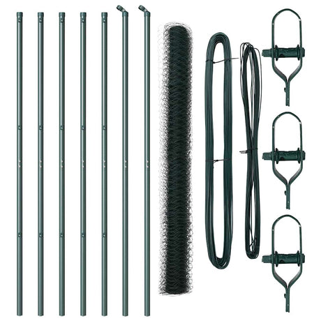 Vidaxl afrasteringspaal groen 10 x 1,6 m (36 mm gaas) staal en pvc