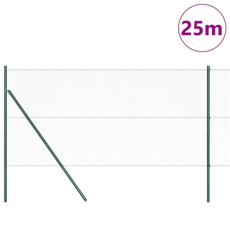 Vidaxl afrasteringspaal groen 25 x 1,2 m (13 mm gaas) staal