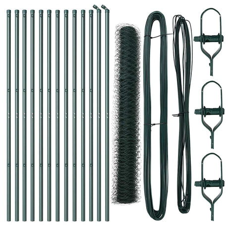 Vidaxl afrasteringspaal groen 25 x 1,2 m (36 mm gaas) staal