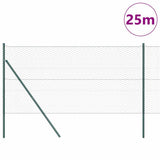 Vidaxl afrasteringspaal groen 25 x 1,4 m (36 mm gaas) staal en pvc