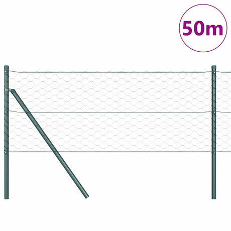 Vidaxl afrasteringspaal groen 50 x 0,6 m (50 mm gaas) staal en pvc