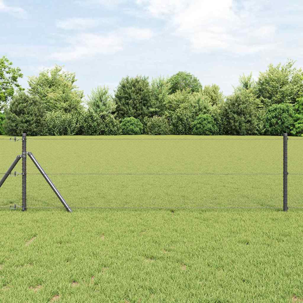 Vidaxl afrasteringspaal grijs 10 x 0,6 m (13 mm gaas) staal en pvc
