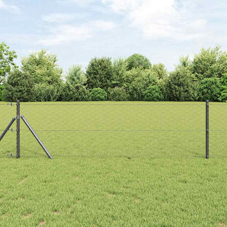 Vidaxl afrasteringspaal grijs 10 x 0,6 m (50 mm gaas) staal en pvc