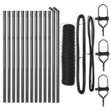 Vidaxl afrasteringspaal grijs 25 x 0,4 m (36 mm gaas) staal en pvc