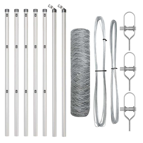 Vidaxl afrasteringspaal zilver 10 x 0,4 m (50 mm mesh) staal