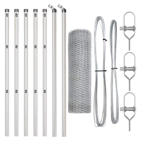 Vidaxl afrasteringspaal zilver 10 x 0,6 m (25 mm gaas) staal