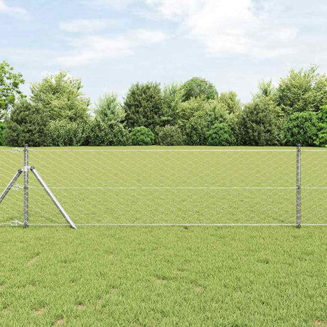 Vidaxl afrasteringspaal zilver 10 x 0,6 m (50 mm gaas) staal