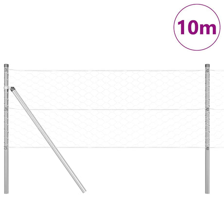 Vidaxl afrasteringspaal zilver 10 x 0,6 m (50 mm gaas) staal