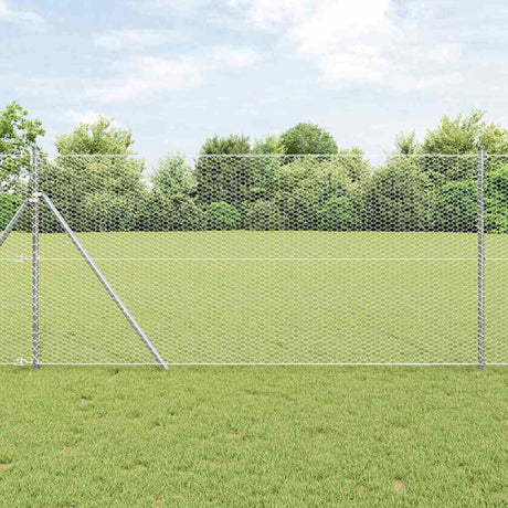 Vidaxl afrasteringspaal zilver 10 x 1 m (25 mm gaas) staal