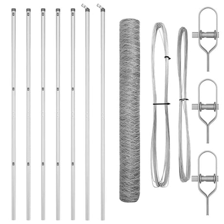 Vidaxl afrasteringspaal zilver 10 x 1 m (36 mm gaas) staal