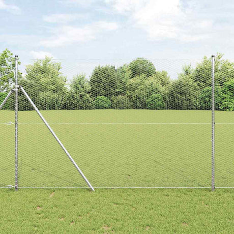 Vidaxl afrasteringspaal zilver 10 x 1,5 m (25 mm gaas) staal