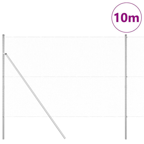Vidaxl afrasteringspaal zilver 10 x 1,5 m (25 mm gaas) staal