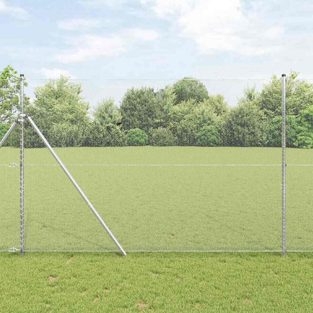 Vidaxl afrasteringspaal zilver 10 x 1,6 m (13 mm gaas) staal