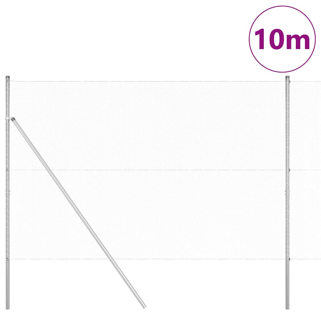 Vidaxl afrasteringspaal zilver 10 x 1,6 m (13 mm gaas) staal