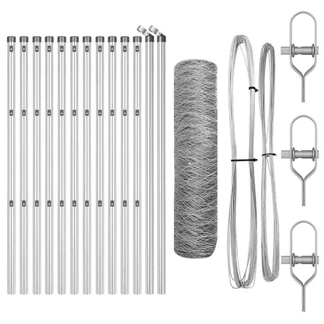 Vidaxl afrasteringspaal zilver 25 x 0,4 m (50 mm gaas) staal
