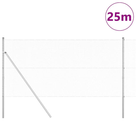 Vidaxl afrasteringspaal zilver 25 x 1,2 m (13 mm gaas) staal