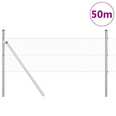 Vidaxl afrasteringspaal zilver 50 x 0,4 m (13 mm gaas) staal