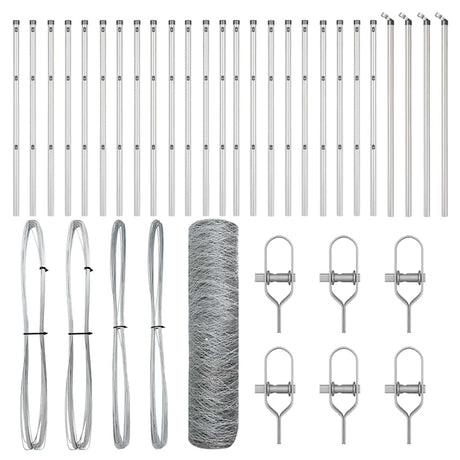 Vidaxl afrasteringspaal zilver 50 x 0,6 m (36 mm gaas) staal