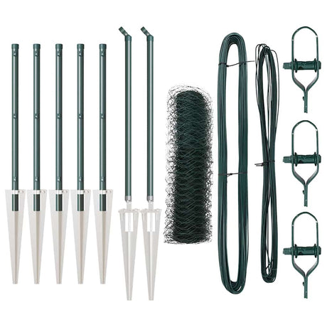 Vidaxl afrasteringspaal groen 10 x 0,5 m (50 mm gaas) staal en pvc