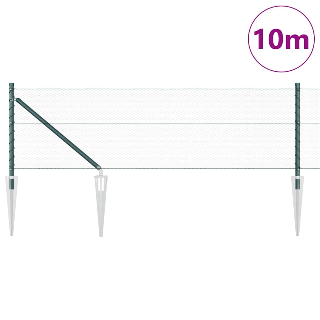 Vidaxl afrasteringspaal groen 10 x 0,8 m (13 mm gaas) staal en pvc